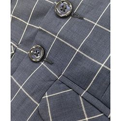 Babyhug Full Sleeves Party Wear Checks Blazer - Navy Blue