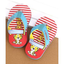 Cute Walk By Babyhug Flip Flop Tiger Print - Red