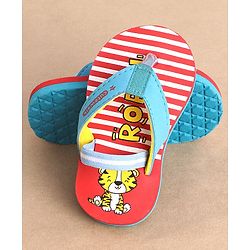 Cute Walk By Babyhug Flip Flop Tiger Print - Red