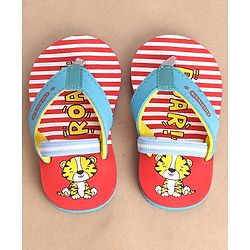 Cute Walk By Babyhug Flip Flop Tiger Print - Red