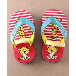 Cute Walk By Babyhug Flip Flop Tiger Print - Red