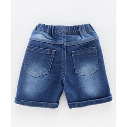 Babyhug Half Sleeves Tee and Denim Shorts Set Text Print - Red