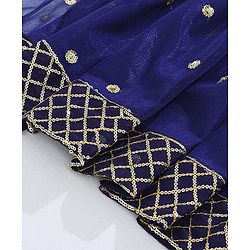 Babyhug Sleeveless One Shoulder Ethnic Dress - Blue