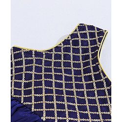 Babyhug Sleeveless One Shoulder Ethnic Dress - Blue