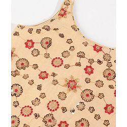 Babyhug Sleeveless Sequin Choli with Lehenga and Dupatta  - Red