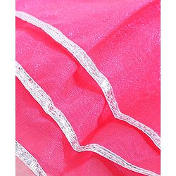 Babyhug Sleeveless Choli with Sequin Lehenga & Dupatta Set - Pink Blue