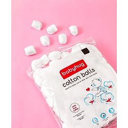 Babyhug 100% Pure Cotton Balls Soft & Gentle for Baby Care  140 Pieces (100g) | Highly Absorbent | Baby Care | First-Aid | Makeup