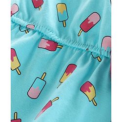 Babyhug Singlet Sleeves Top Popsicle Print - Blue
