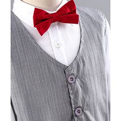 Babyhug Full Sleeves 3 Piece Party Suit - Grey