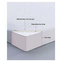 Babyhug Soft Terry Breathable & Waterproof Mattress Protector Fitted Cover Sheet - White