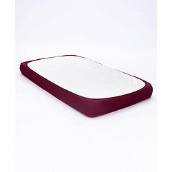 Babyhug Soft Terry Breathable & Waterproof Mattress Protector Fitted Cover Sheet - Maroon