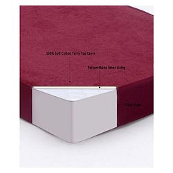 Babyhug Soft Terry Breathable & Waterproof Mattress Protector Fitted Cover Sheet - Maroon