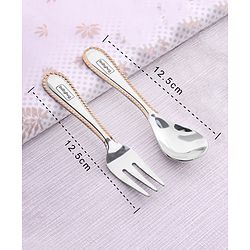 Babyhug Stainless Steel Spoon & Fork Set of 6 - Silver