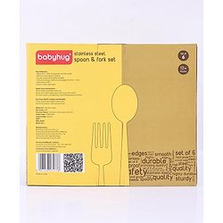 Babyhug Stainless Steel Spoon & Fork Set of 6 - Silver