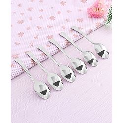 Babyhug Stainless Steel Spoon Set of 6 - Silver
