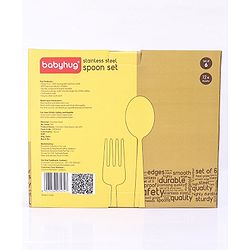 Babyhug Stainless Steel Spoon Set of 6 - Silver