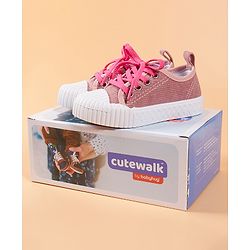 Cute Walk by Babyhug Lace Up Casual Shoes - Pink