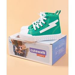 Cute Walk by Babyhug Casual Lace-up Shoes - Green