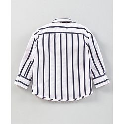 Babyhug Full Sleeves Striped  Shirt - White