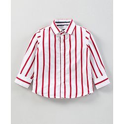 Babyhug Full Sleeves Striped  Shirt - White