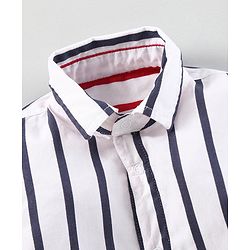 Babyhug Full Sleeves Striped  Shirt - White