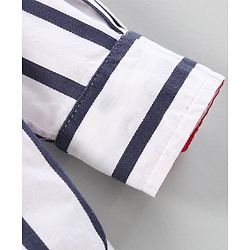 Babyhug Full Sleeves Striped  Shirt - White