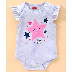 Babyhug Short Sleeves 100% Cotton Onesie Star Print Pack of 3 - Blue Pink