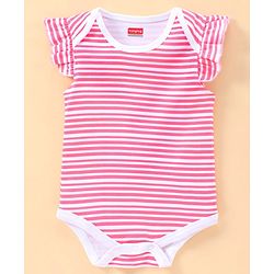 Babyhug Short Sleeves 100% Cotton Onesie Star Print Pack of 3 - Blue Pink