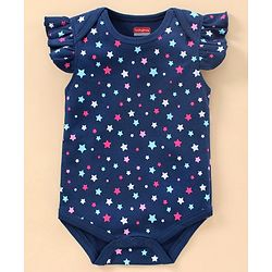 Babyhug Short Sleeves 100% Cotton Onesie Star Print Pack of 3 - Blue Pink