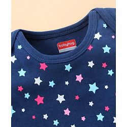 Babyhug Short Sleeves 100% Cotton Onesie Star Print Pack of 3 - Blue Pink