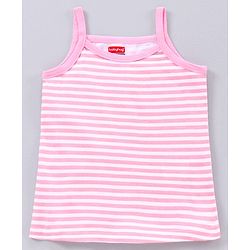 Babyhug Singlet Sleeves 100% Cotton Antibacterial Finish Slips Sea Pack of 3 - Pink Green