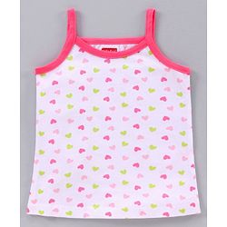 Babyhug Singlet Sleeves 100% Cotton Antibacterial Finish Slips Sea Pack of 3 - Pink Green