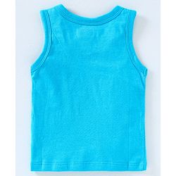 Babyhug 100% Cotton Sleeveless Antibacterial Finish Printed Vests Pack of 3 - Blue