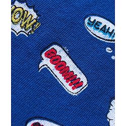 Babyhug 100% Cotton Sleeveless Antibacterial Finish Printed Vests Pack of 3 - Blue