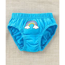 Babyhug 100%Cotton Anti Bacterial Finish Panties Rainbow & Heart Print Pack of 3 - Pink Yellow Blue