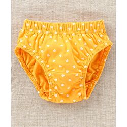 Babyhug 100%Cotton Anti Bacterial Finish Panties Rainbow & Heart Print Pack of 3 - Pink Yellow Blue