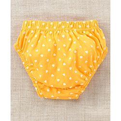 Babyhug 100%Cotton Anti Bacterial Finish Panties Rainbow & Heart Print Pack of 3 - Pink Yellow Blue