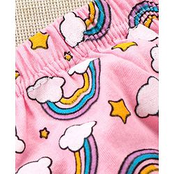 Babyhug 100%Cotton Anti Bacterial Finish Panties Rainbow & Heart Print Pack of 3 - Pink Yellow Blue