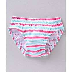 Babyhug 100% Cotton Antibacterial Finish Panties Pack of 3 - Pink White Blue