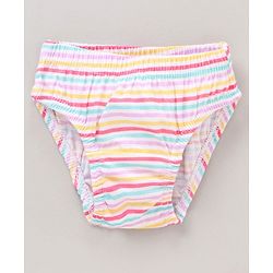 Babyhug 100%Cotton Antibacterial Panties Pack of 3 - Blue Yellow Multicolour