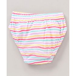 Babyhug 100%Cotton Antibacterial Panties Pack of 3 - Blue Yellow Multicolour