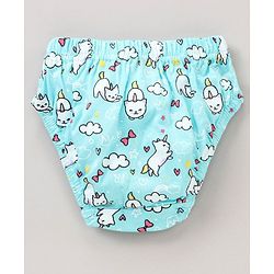 Babyhug 100%Cotton Antibacterial Panties Pack of 3 - Blue Yellow Multicolour