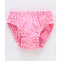 Babyhug 100% Cotton Antibacterial Finish Panties Polka Dot Print Pack of 5 - Navy Pink Yellow Blue