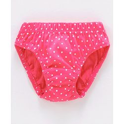 Babyhug 100% Cotton Antibacterial Finish Panties Polka Dot Print Pack of 5 - Navy Pink Yellow Blue