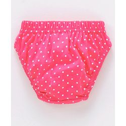 Babyhug 100% Cotton Antibacterial Finish Panties Polka Dot Print Pack of 5 - Navy Pink Yellow Blue