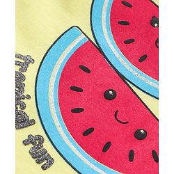 Babyhug Cap Sleeves Top Watermelon Print - Yellow