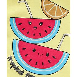Babyhug Cap Sleeves Top Watermelon Print - Yellow