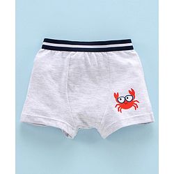 Babyhug 100% Cotton Briefs Crab Print Pack of 3 - Red