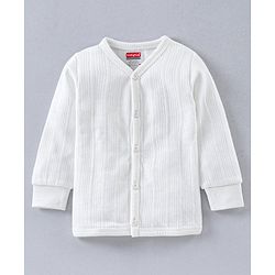 Babyhug Full Sleeves Thermal Vest & Bottoms - White