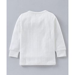 Babyhug Full Sleeves Thermal Vest & Bottoms - White
